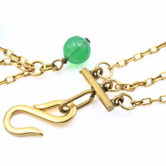 Attr. to Christian Dior 50's High End Cascading Green Glass Massive Necklace - Picture 15 of 15